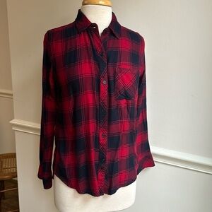 RAILS Hunter Plaid Button Up Shirt Red Navy Small NWT